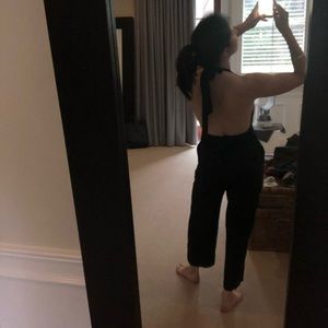 Aritzia brand linen halter jumpsuit